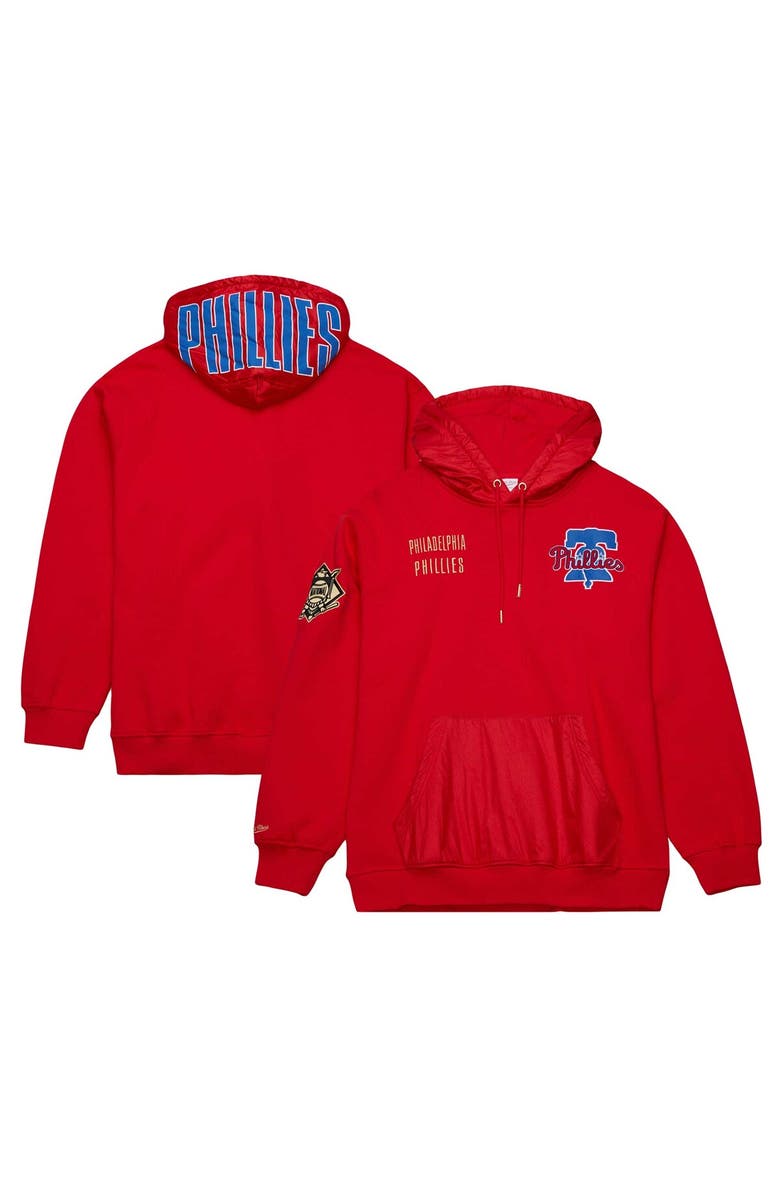 Mitchell & Ness Men's Mitchell & Ness Red Philadelphia Phillies Team OG 2.0 Current Logo Pullover Hoodie, Main, color, 