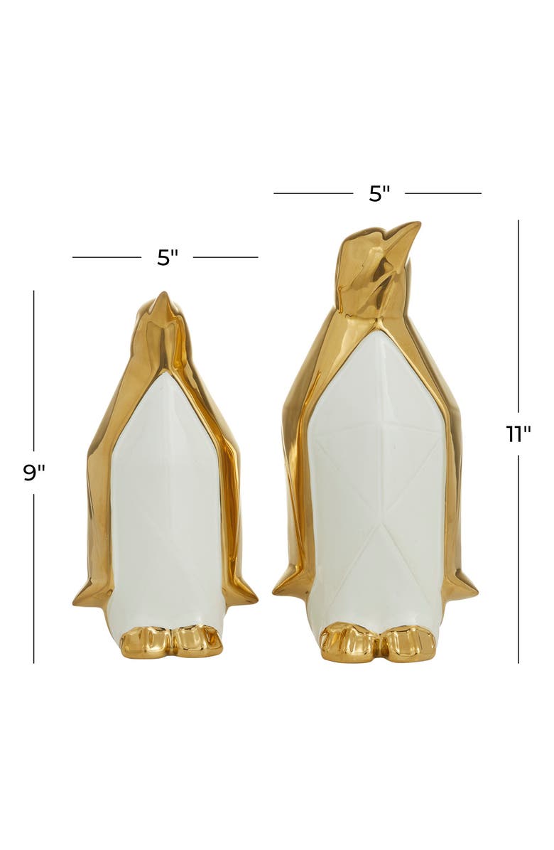 COSMO BY COSMOPOLITAN Goldtone Porcelain Glam Penguin Sculpture - Set of 2, Alternate, color, Gold