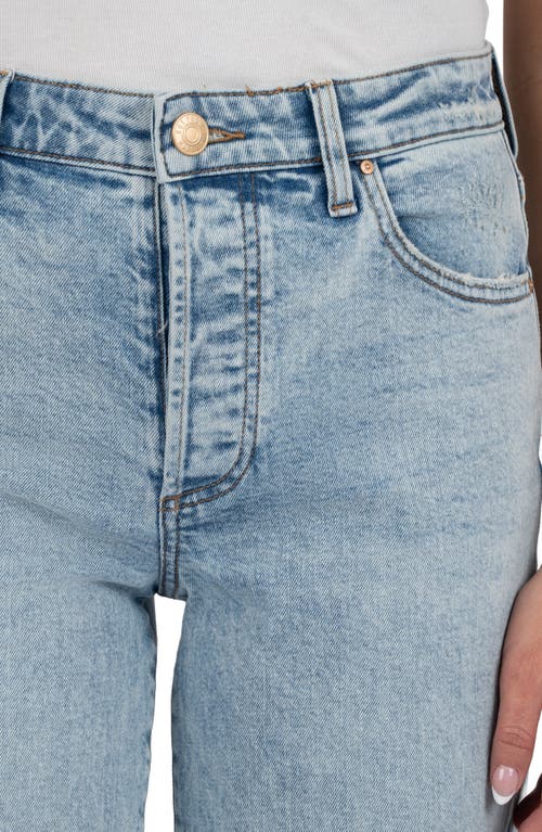 Kut From The Kloth Fay Raw Hem High Waist Ankle Straight Leg Jeans In Blue