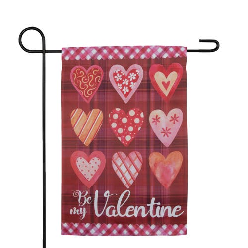 Northlight Be My Valentine Plaid And Heart Garden Flag 18" X 12.5" In Red