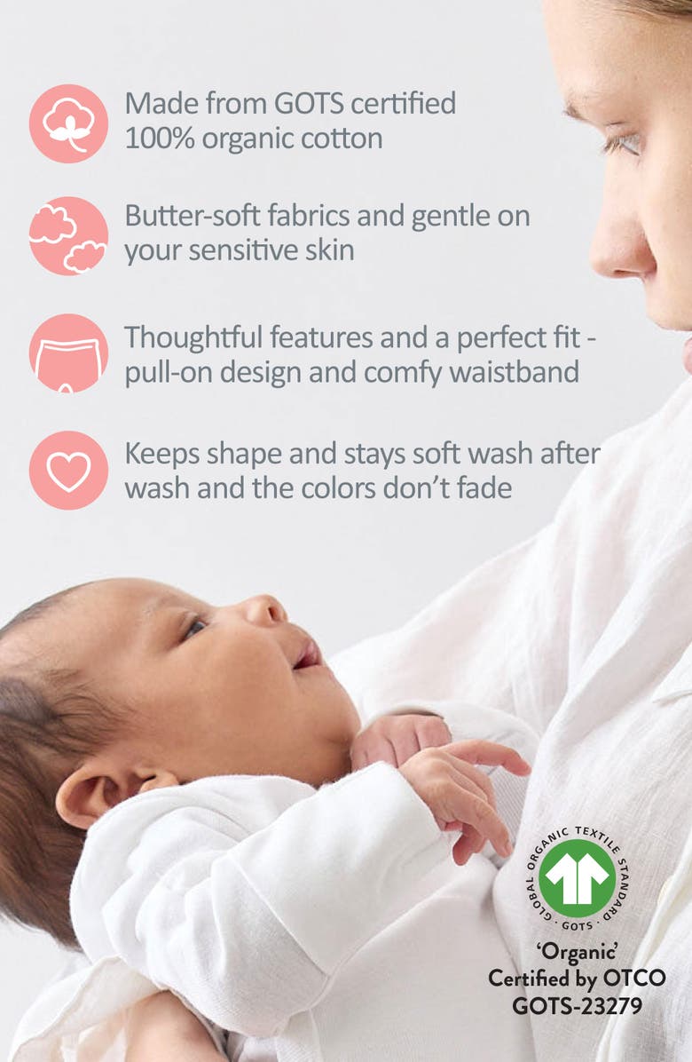 BUTTERBLU Fallon Footed Organic Cotton Assorted 3-Pack Pants, Alternate, color, Floral Fields Check