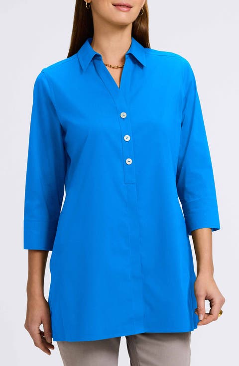 Pamela Stretch Button-Up Tunic
