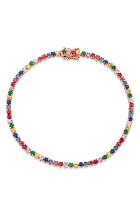 Hepburn 18k Rose Gold Sapphire & Diamond Bracelet