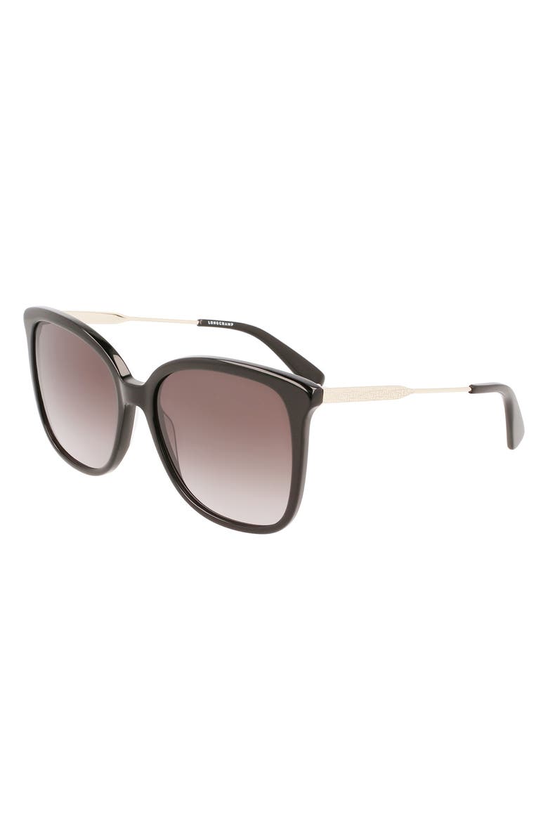 Longchamp 57mm Monogram Square Sunglasses, Alternate, color,