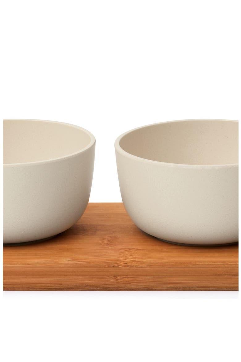 Leo 4-Piece Bowl & Bamboo Tray Set, Alternate, color, BEIGE