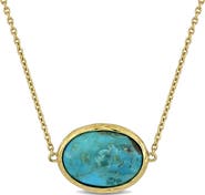 Julianna B. Oval Turquoise Necklace Yellow Plated Sterling Silver