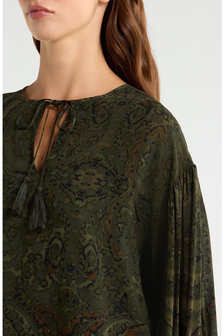 The Moment Print Top, Alternate, color, MIDNIGHT MOSS GREEN