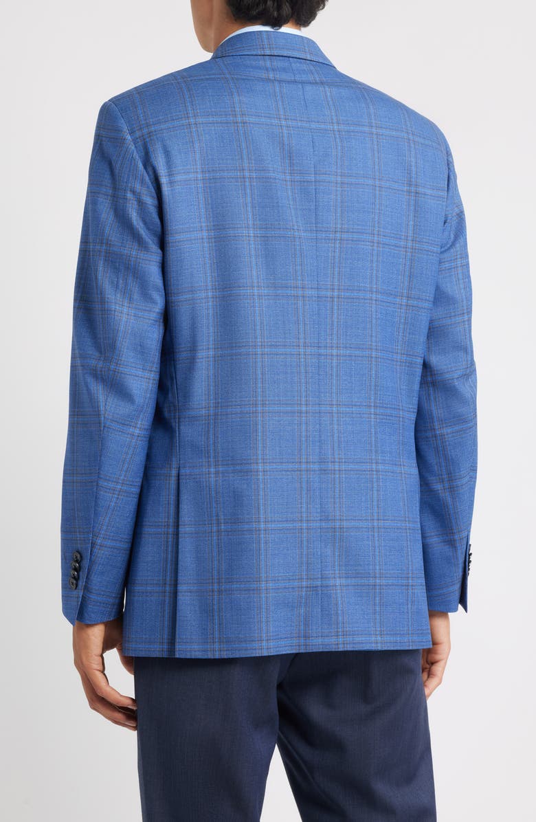 Peter Millar Flynn Classic Fit Blue Plaid Wool Sport Coat, Alternate, color, Medium Blue