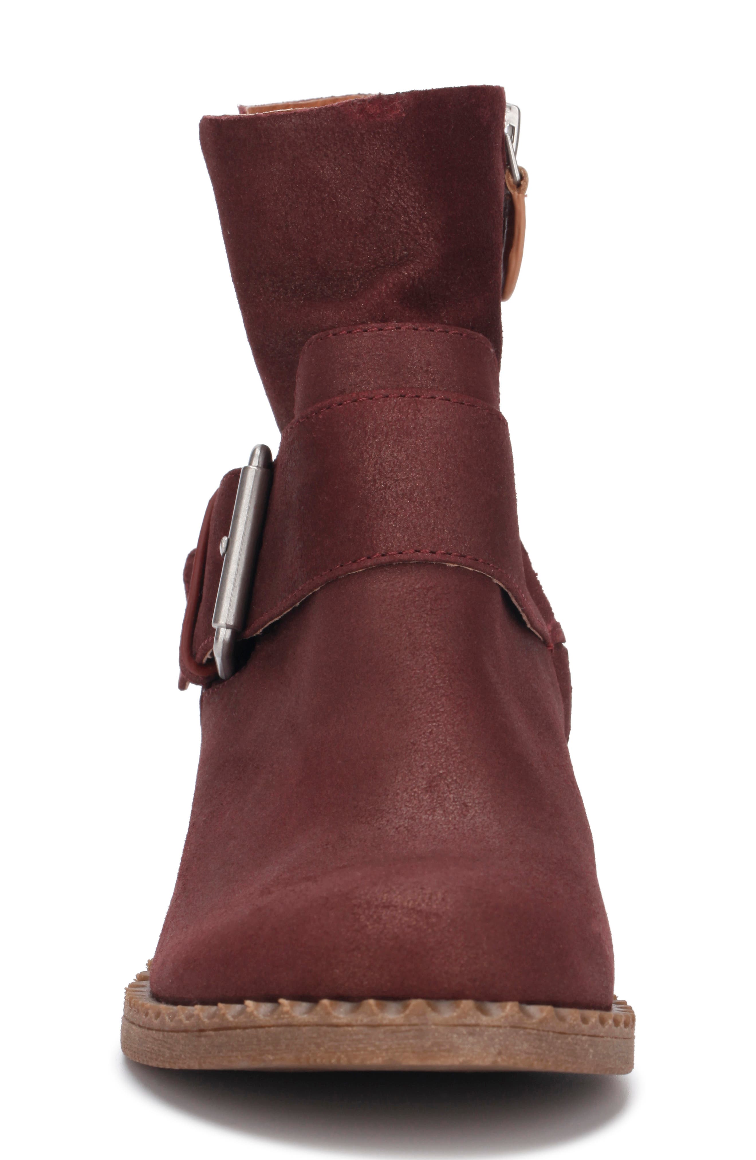 Slit Moto Bootie, Alternate, color, PLUM BERRY