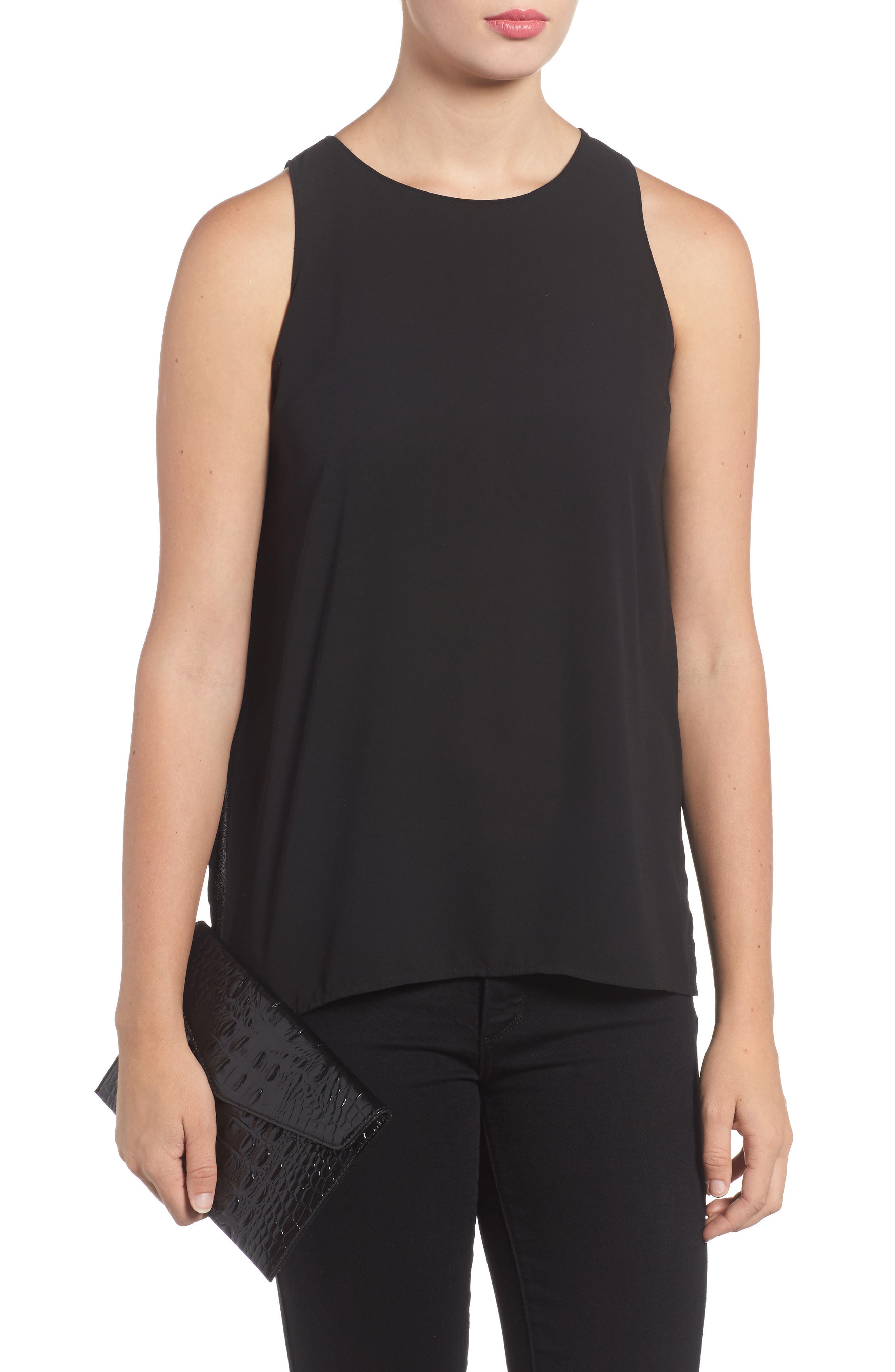 Melbourne Croc Embossed Leather Envelope Clutch, Alternate, color, BLACK