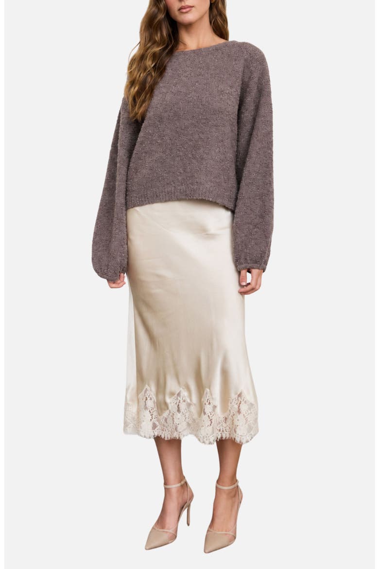 Fuzzy Knit Pullover Sweater, Alternate, color, MOCHA