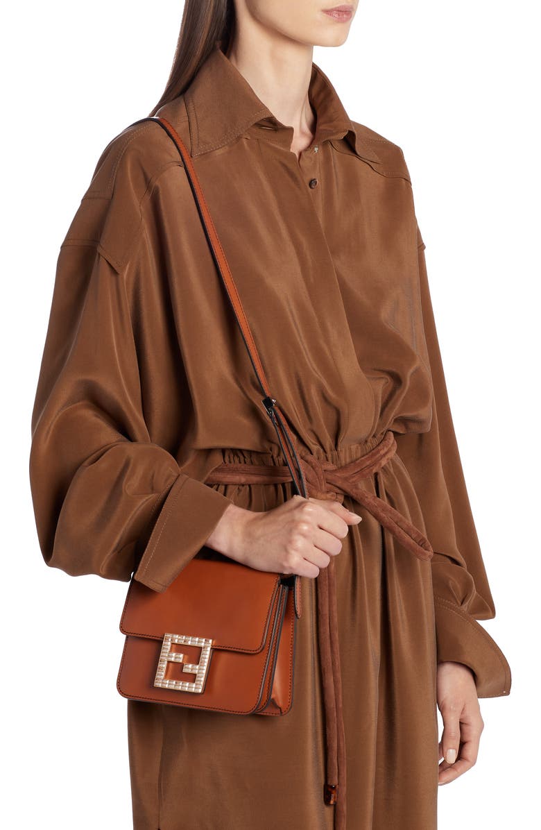 Fendi Fab Leather Crossbody Bag, Alternate, color,