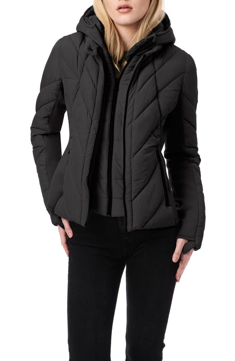 Bernardo Chevron Quilted Lightweight Puffer Jacket, Alternate, color, 