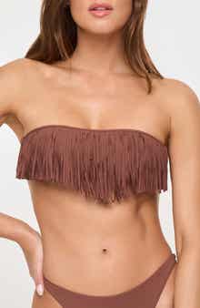 LSPACE Dixie Fringe Strapless Bikini Top