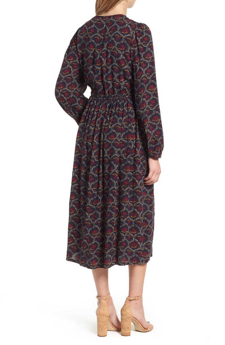 Hinge Print Midi Dress, Alternate, color,