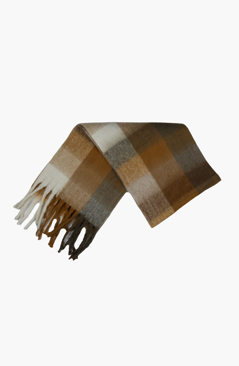 W Y E T H Gisela Scarf, Alternate, color, Plaid Brown / White