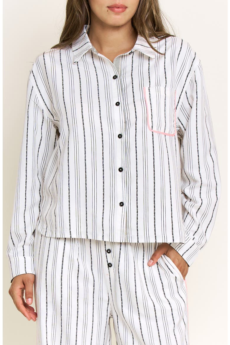 Nap Era Striped Long Sleeve Pajama Top, Main, color, IVORY STRIPE