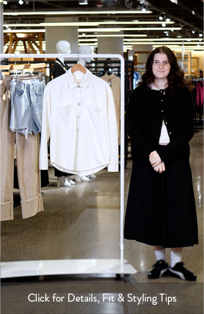 Tabitha Cotton Blend Terry Button-Up Shirt, sales video thumbnail