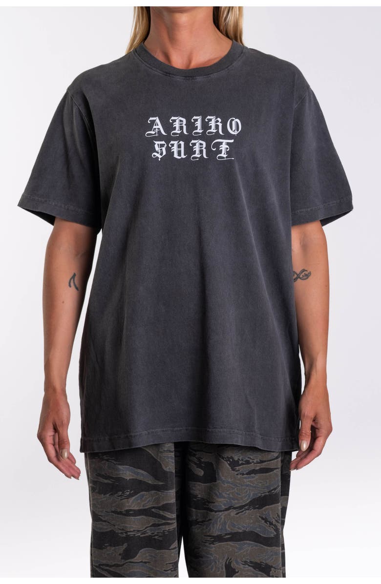 ARIKO Gender Inclusive Logo Surf T-shirt, Main, color, Sea Grey