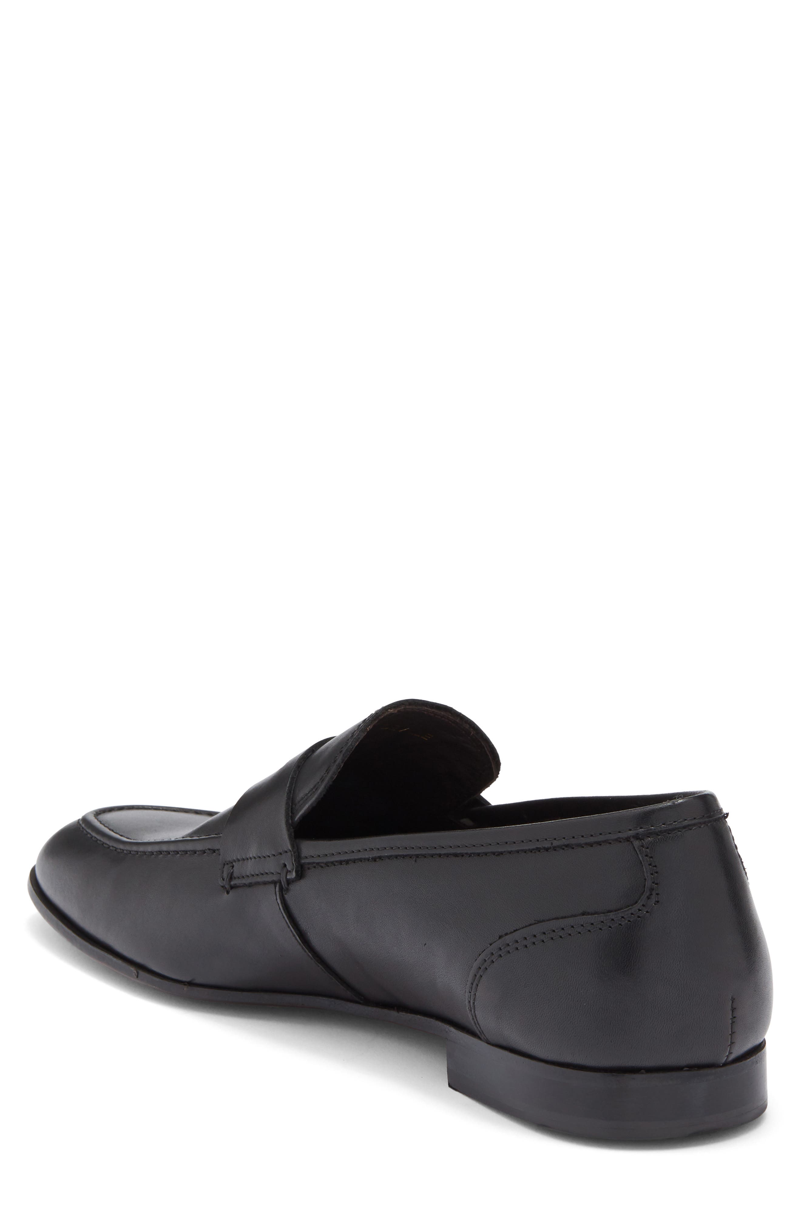 Deville Leather Penny Loafer, Alternate, color, BLACK