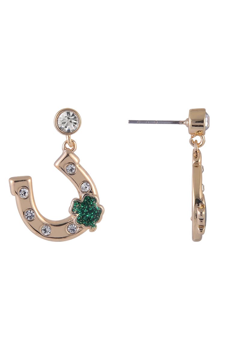 Hallmark Horseshoe Earrings, Alternate, color, Green