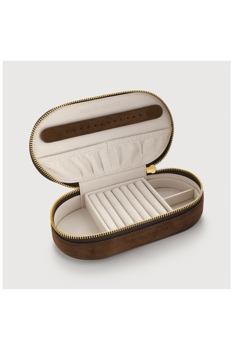 Suede Jewelry Box, Alternate, color, BROWN