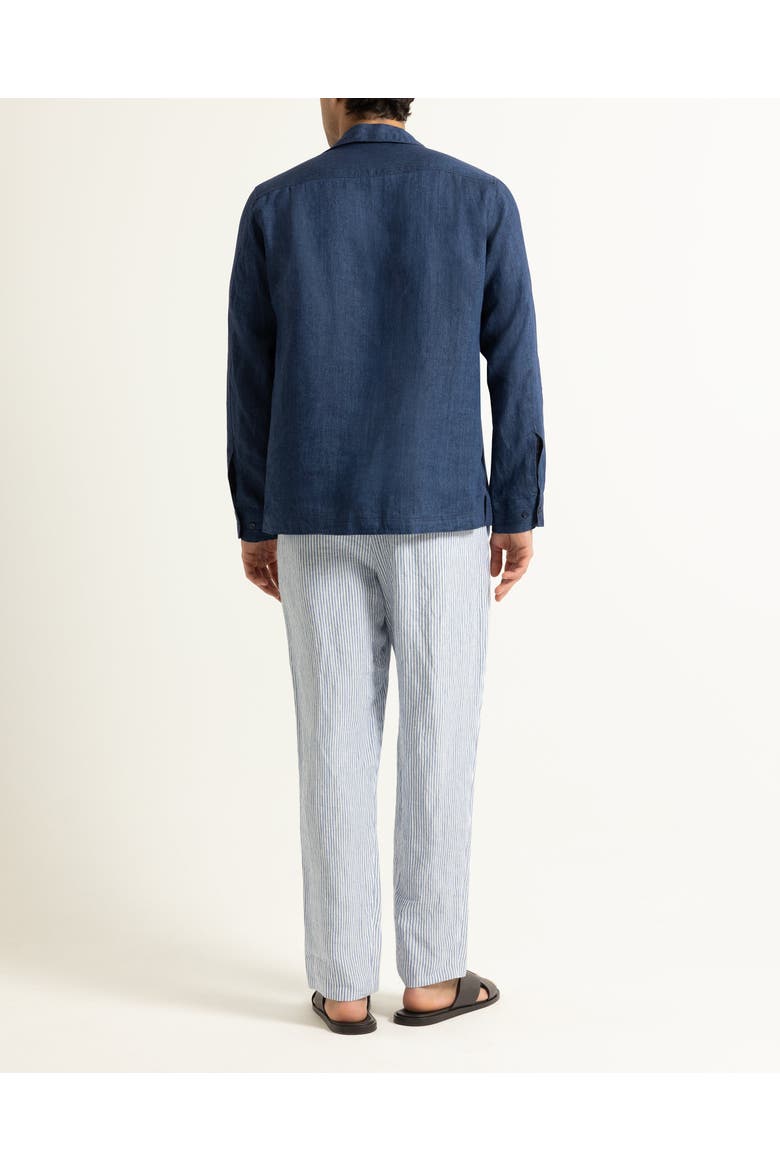 Alex Relaxed Fit Fine Hemp Stripe Trousers, Alternate, color, BERGAMO BLUE STRIPE