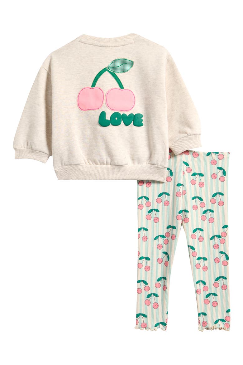 Cherry Sweatshirt & Leggings Set, Alternate, color, MULTI