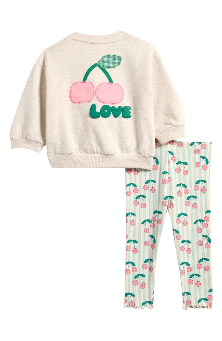 NEXT Cherry Sweatshirt & Leggings Set, Alternate, color, Multi