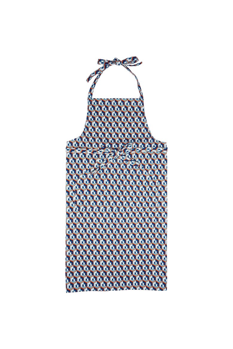 Apron With Pocket Cubo Giallo/Fuxsia Blue, Main, color, Cubo Giallo/Fuxsia Blue