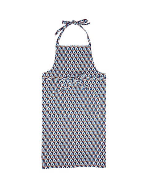Apron With Pocket Cubo Giallo/Fuxsia Blue