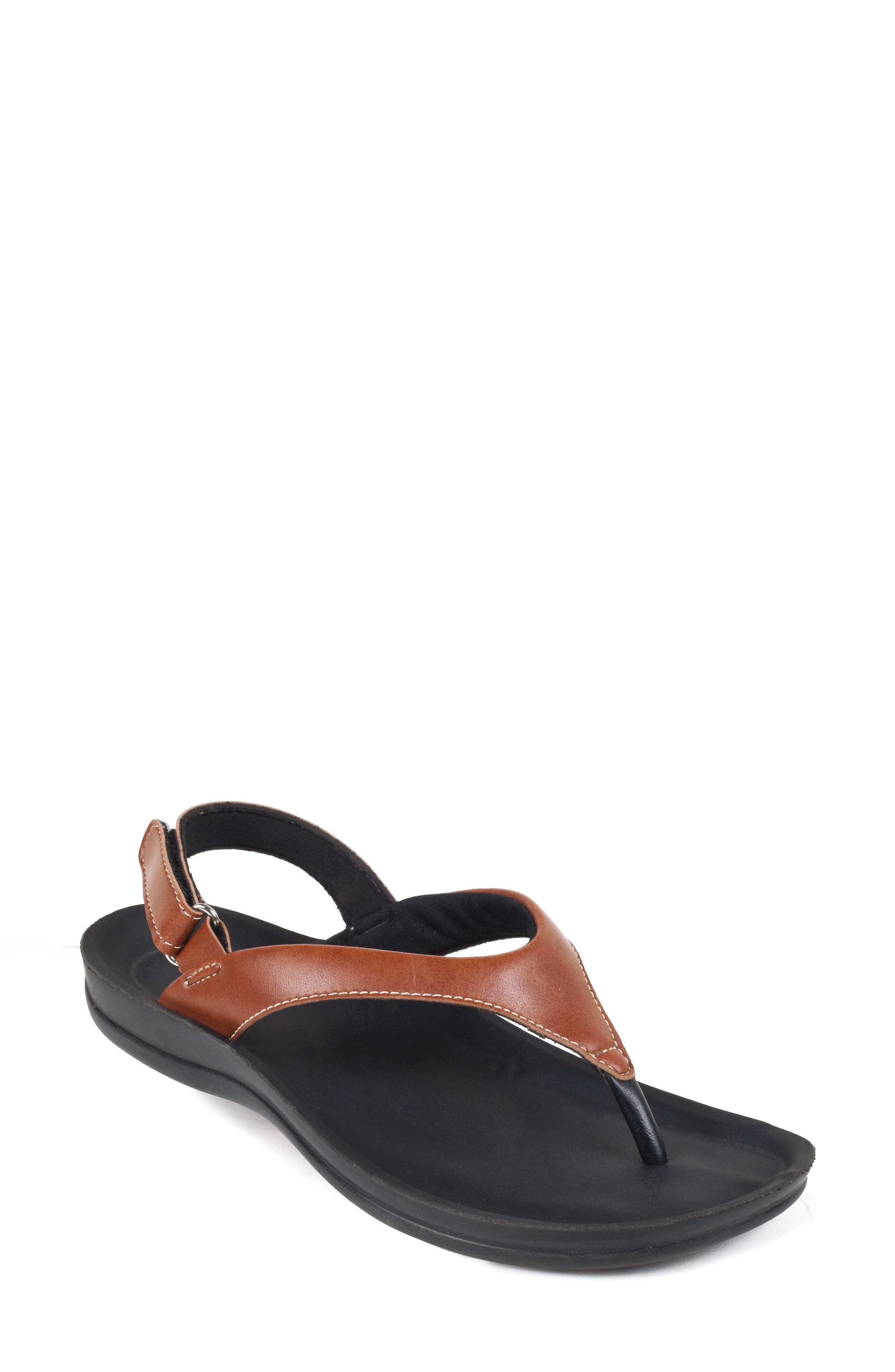 Aura Faux Leather Sandal, Main, color, TAN