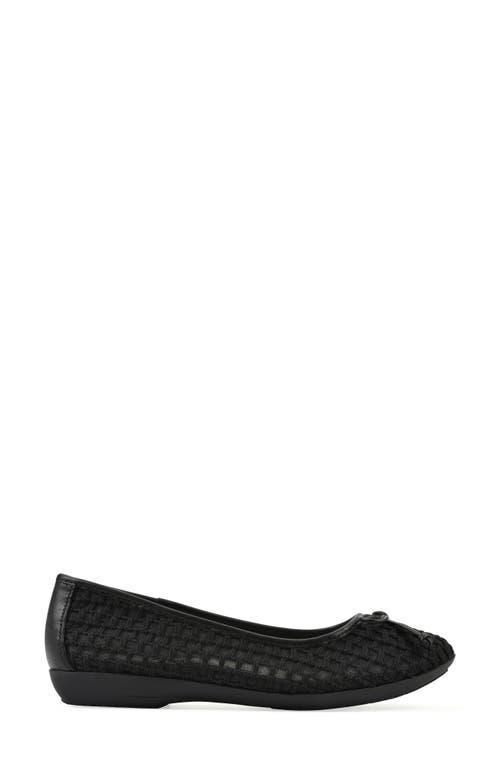 Cliffs By White Mountain Chelcy Mesh Ballet Flat In Black Mesh Fabric