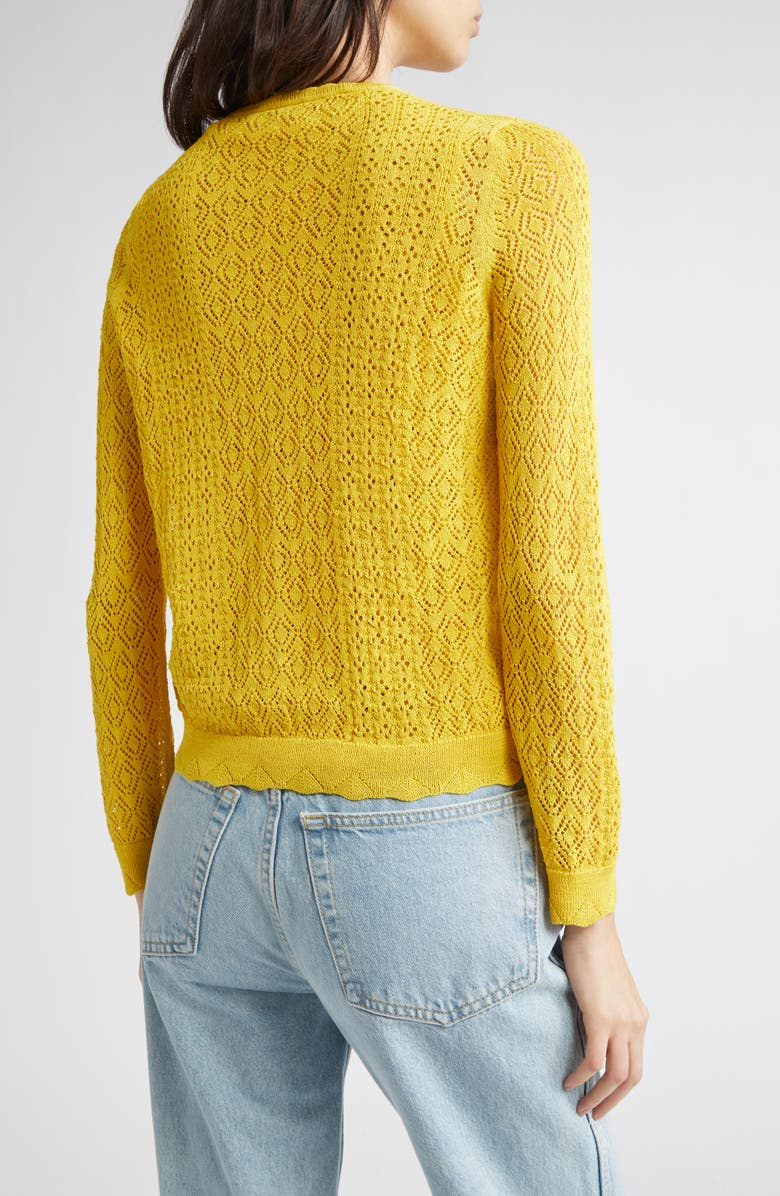 DÔEN Diane Pointelle Cardigan, Alternate, color, Citrus