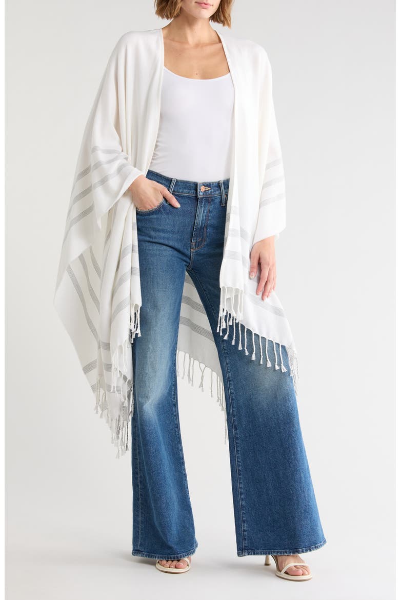 Cotton & Cashmere Cape, Main, color, WHITE