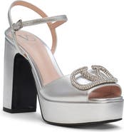 Valentino Garavani VLOGO Signature Metallic Platform Sandal