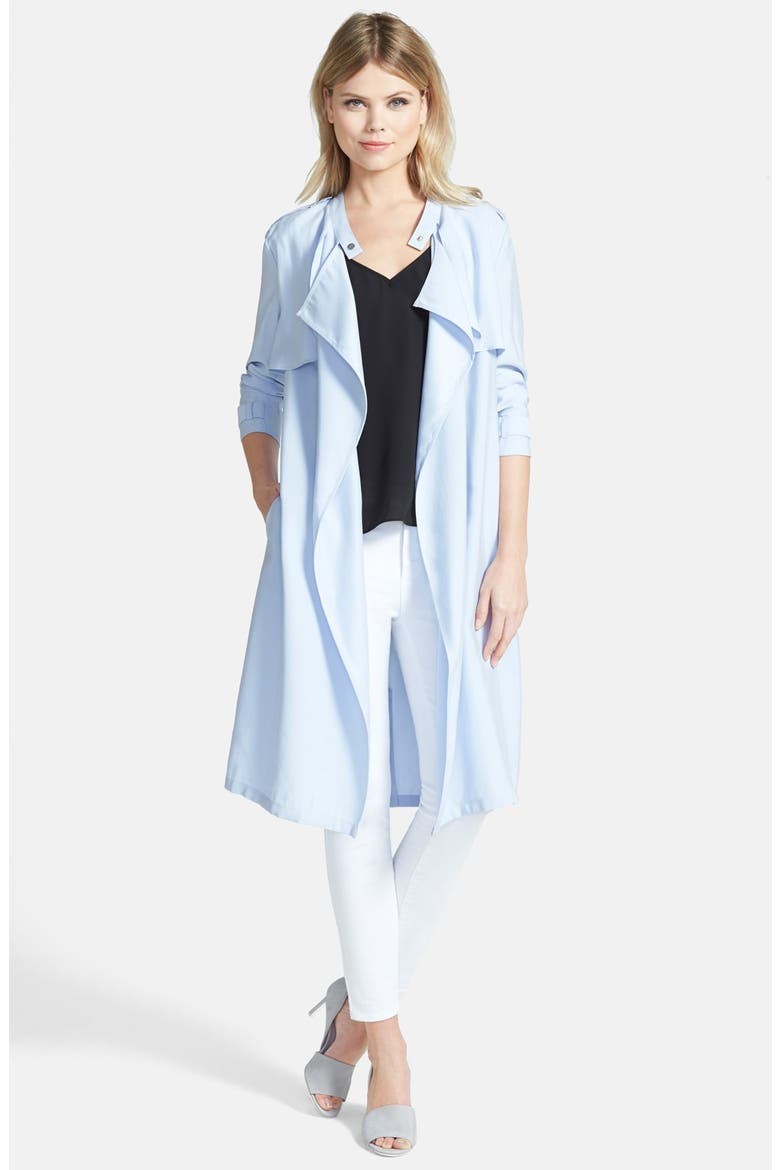 Soft Trench Coat, Main, color, BLUE FEATHER