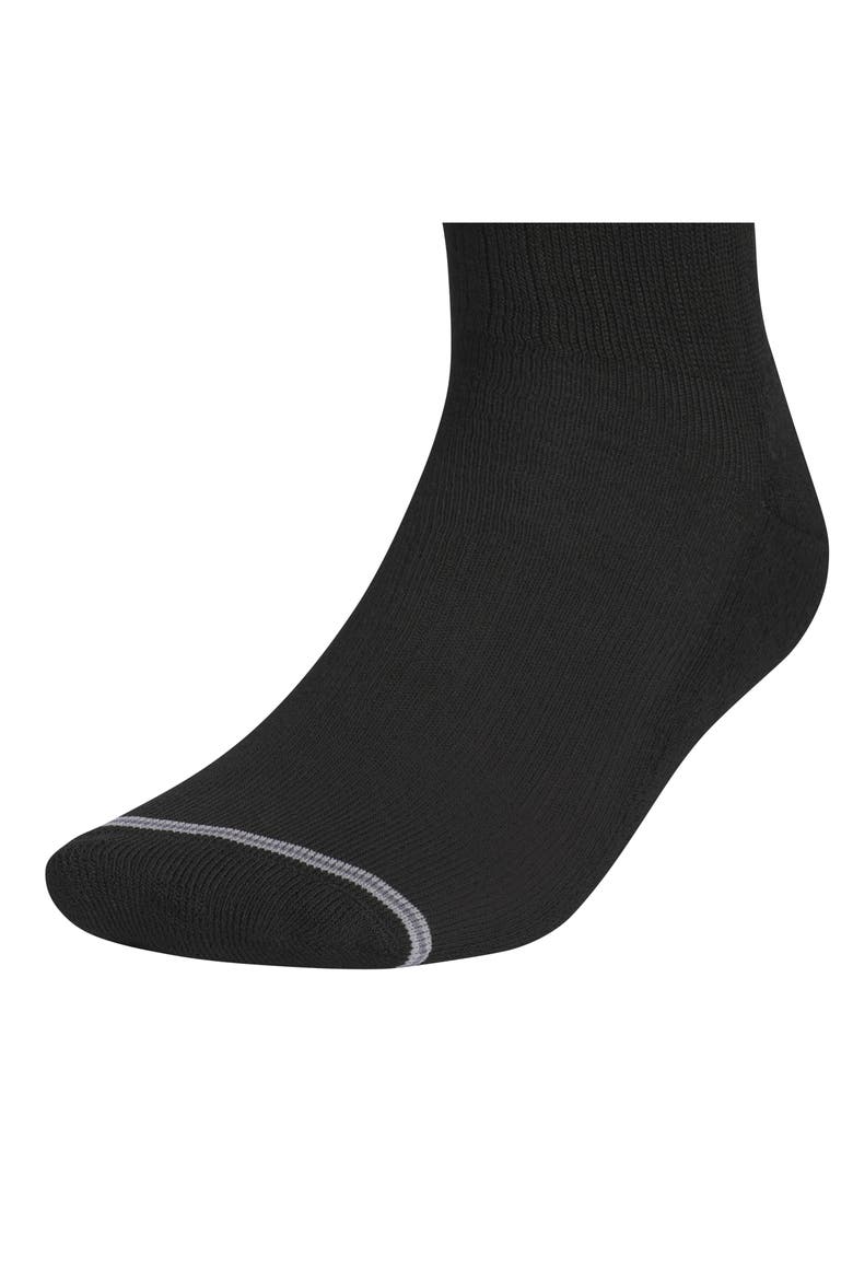 Foundation Sport 3-Pack Quarter Crew Socks, Alternate, color, BLACK/ WHITE/ COOL HEATHER