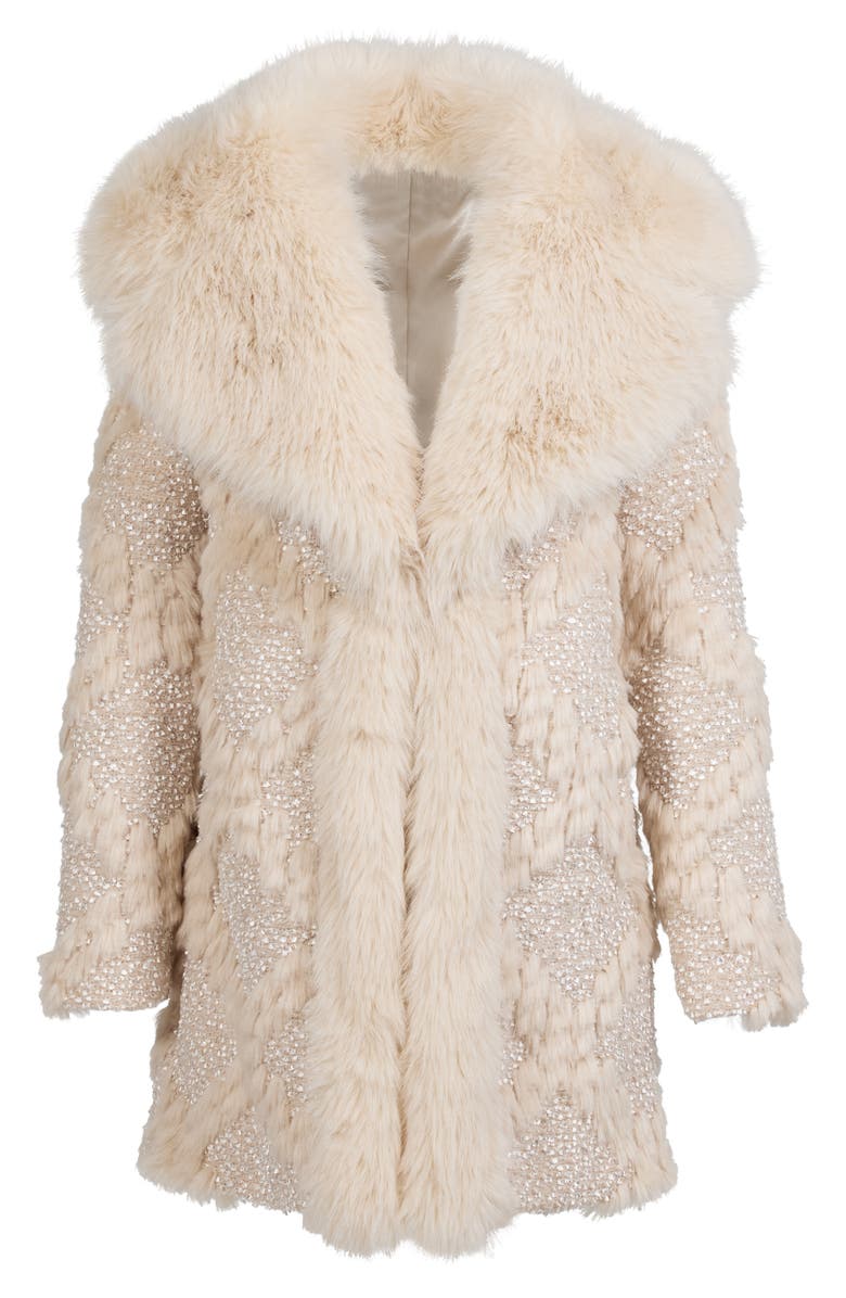 DONNA SALYERS FABULOUS FURS Isla Shawl Collar Faux Fur Coat, Alternate, color, 