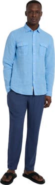 Onia Button Front Elastic Linen Pant