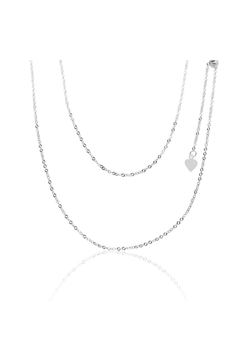 Classic Adjustable Bolo Chain Necklace, Main, color, White Gold