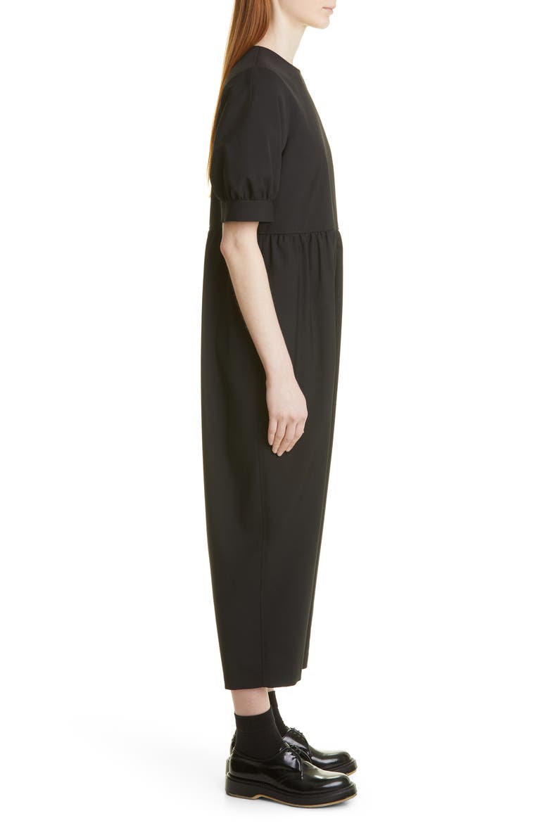 Yarn Dyed Short Sleeve Jumpsuit, Alternate, color, BLACK