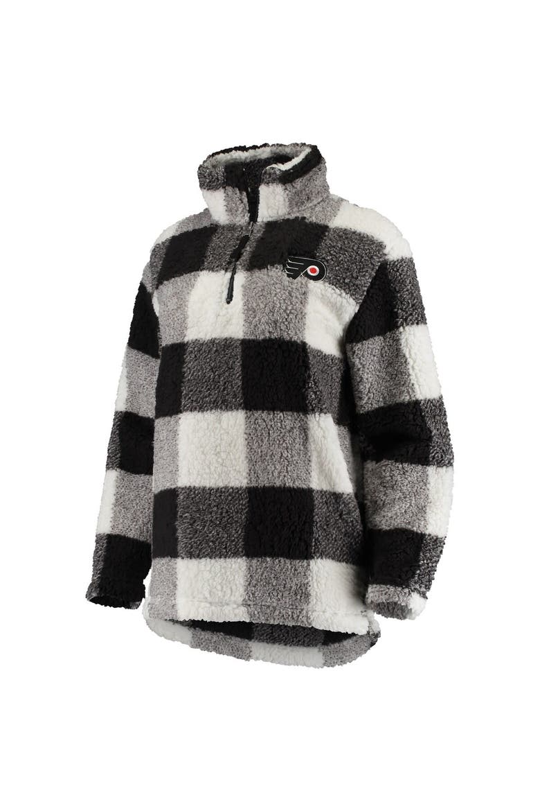 Women's G-III 4Her by Carl Banks Black/White Philadelphia Flyers Plaid Sherpa Quarter-Zip Jacket, Alternate, color, Black