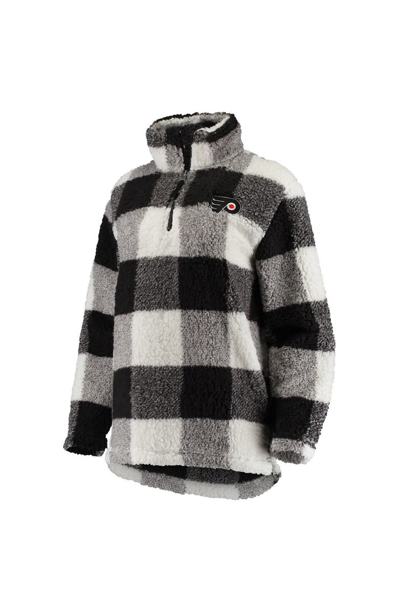 G-III 4HER BY CARL BANKS Women's G-III 4Her by Carl Banks Black/White Philadelphia Flyers Plaid Sherpa Quarter-Zip Jacket, Alternate, color, 