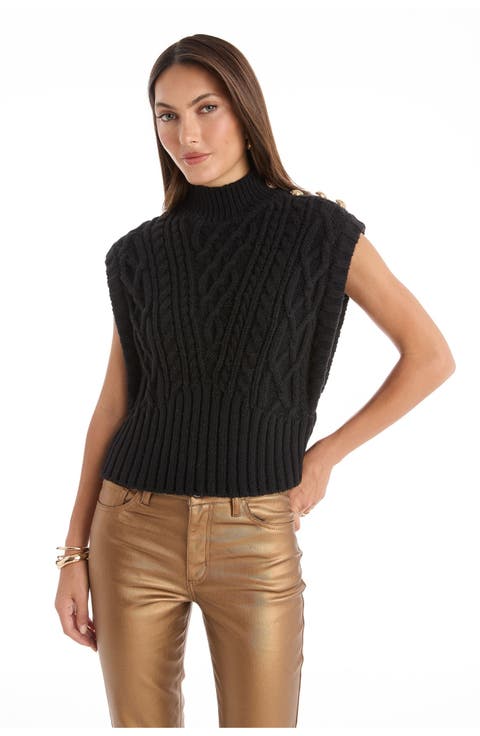 Raina Cable Knit Button Sweater