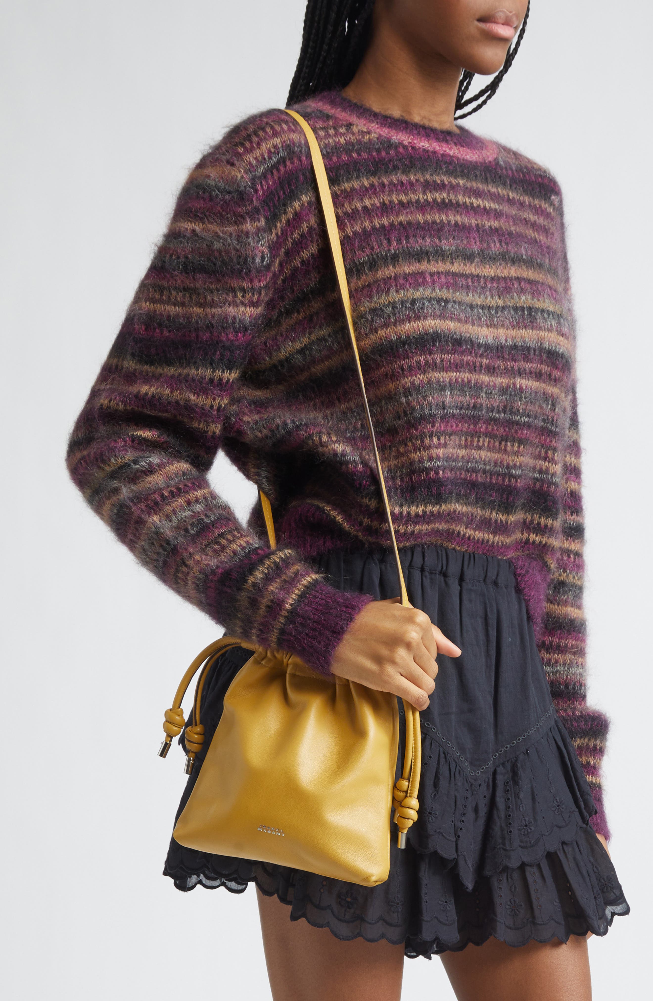 Silven Mini Leather Tote, Alternate, color, GOLDEN YELLOW