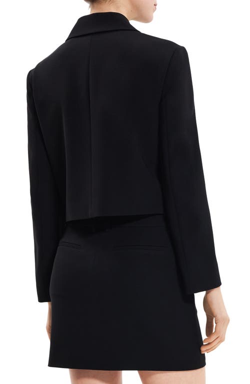 Theory Double-breasted Crop Blazer In Admiral Crepe In Multi