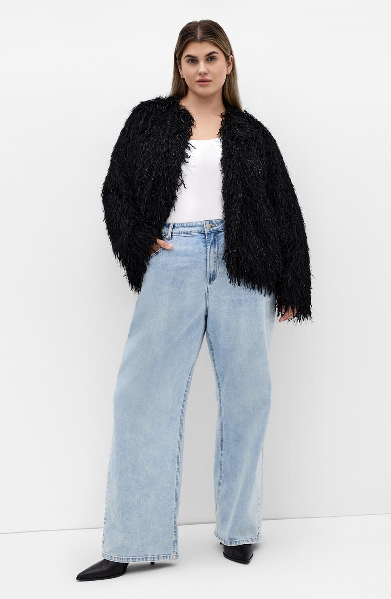 City Chic Sparkle Queen Jacket, Alternate, color, Black