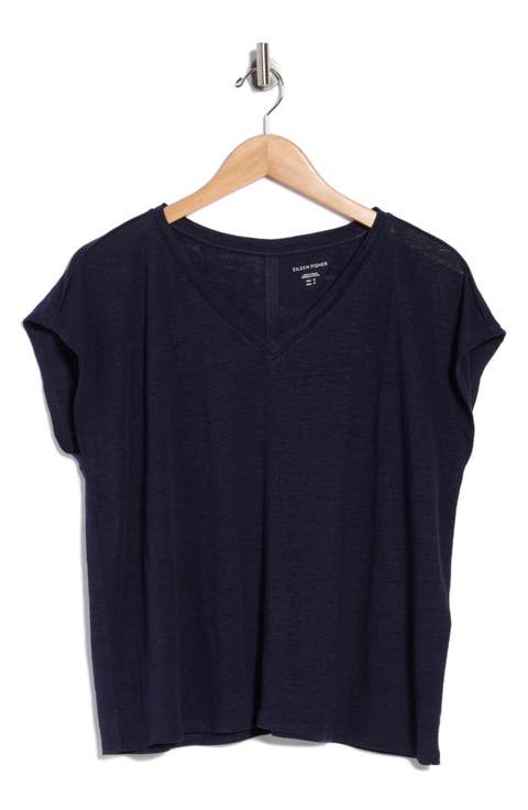 V-Neck Organic Linen T-Shirt