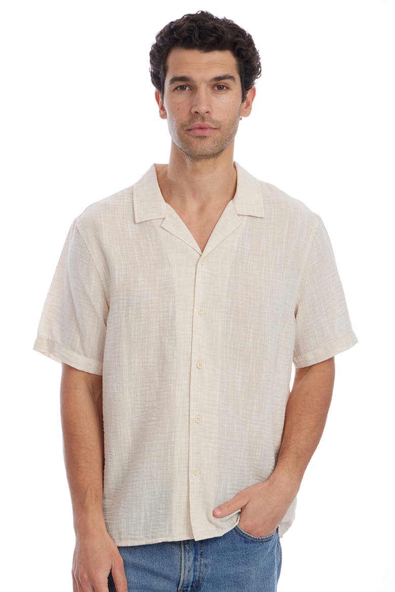 Slub Camp Shirt, Alternate, color, CREAM